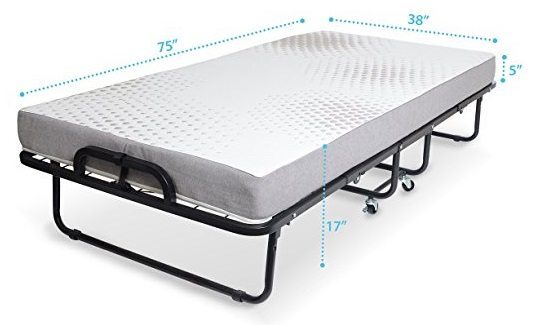 Millard folding guest bed with memory foam open
